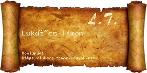 Lukács Timon névjegykártya
